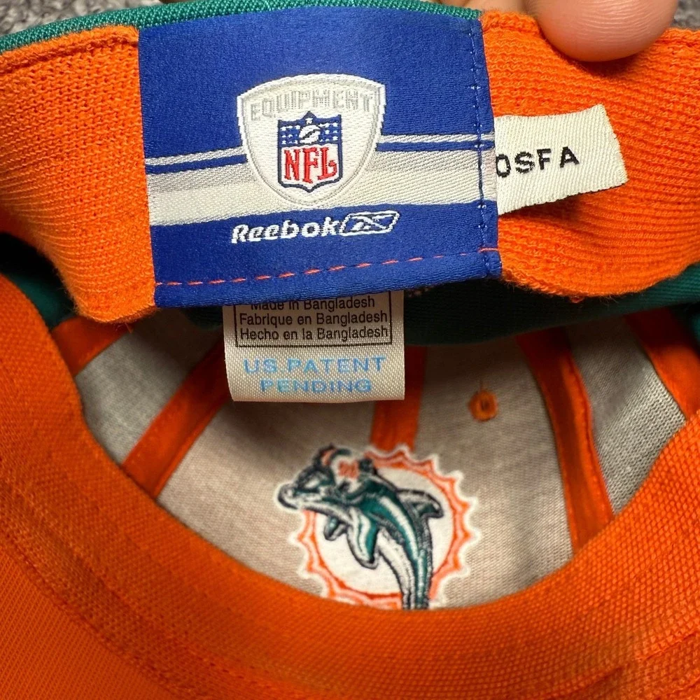 Reebok Miami Dolphins NFL Baseball Hat Fitted Equipment Teal Orange OSFA